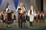 Some of the gala concert participants in the 8th year of Songs of My Home in Preov, at the front M. elezn and M. Kara, the presenters, and M. abak, this years laureate.